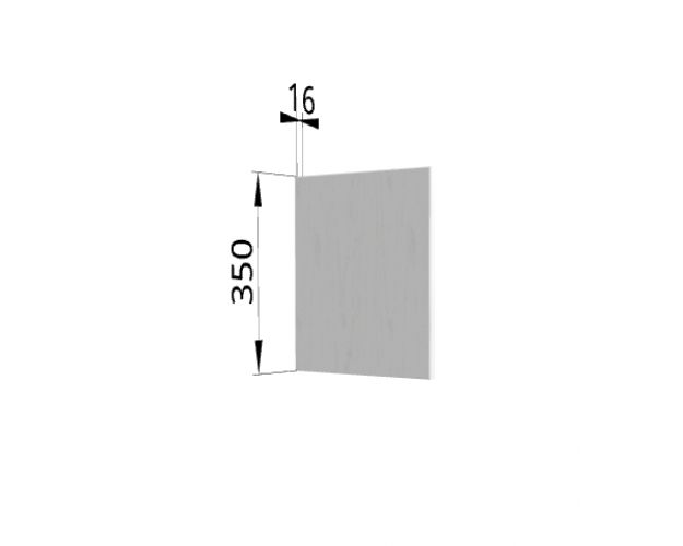 Панель торцевая (для шкафа горизонтального высотой 350 мм) ПГ Мелисса (Пудра скин)