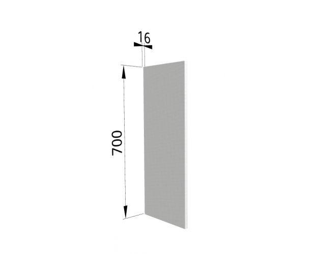 Панель торцевая (для шкафа верхнего) П Квадро (Белая кожа)