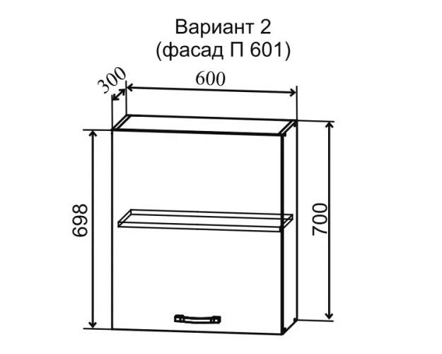 Шкаф верхний Скала П 601 (Гранит Оникс/Серый/левый)