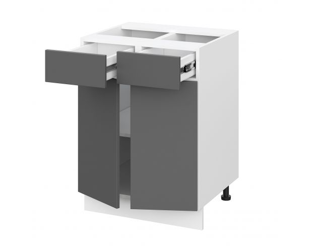 Норд ШН2Я 600 Шкаф нижний с ящиками (Софт даймонд/корпус Белый)