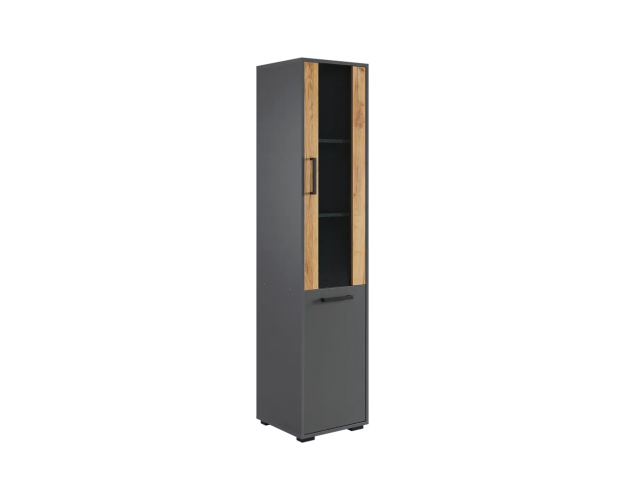 Стеллаж Лайт-2 графит / дуб крафт золотой