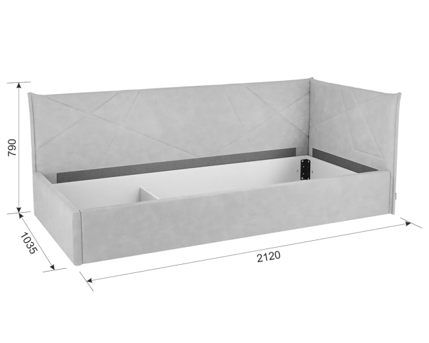 Кровать-тахта Квест крем (велюр)