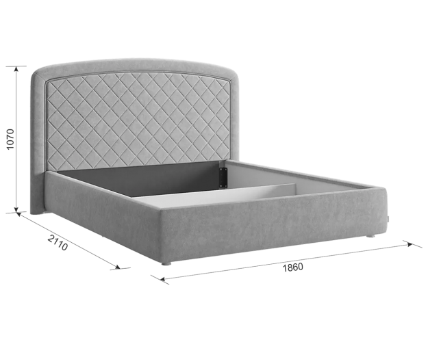 Кровать с подъемным механизмом Сильва 2 1600 оникс (велюр)