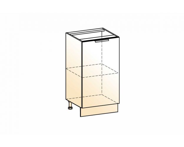 Стоун Шкаф рабочий L400 (1 дв. гл.) (белый/акация светлая)