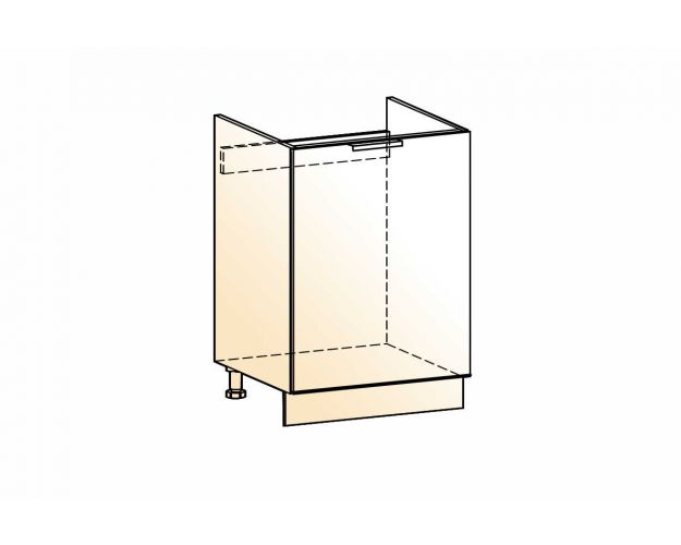 Стоун Шкаф рабочий под мойку L600 (1 дв. гл.) (белый/грей софттач)