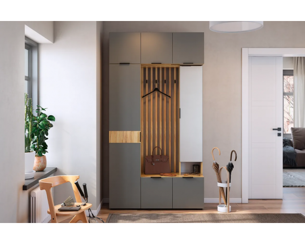 Прихожая Бери К8 дуб крафт золотой / графит