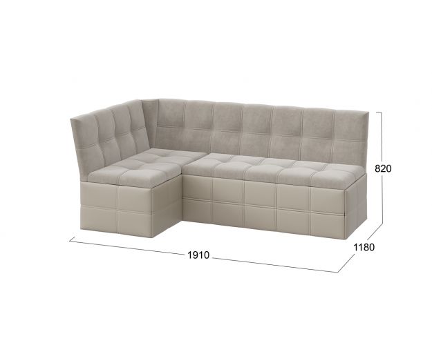 Скамья угловая Домино со спальным местом исп. 2 светло-коричневый / бежевый