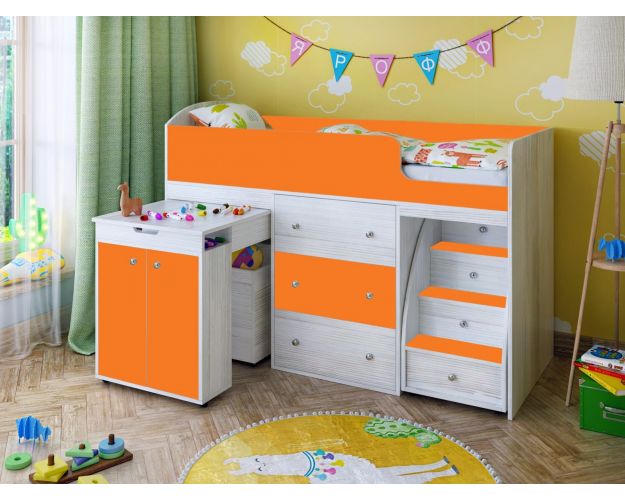 Кровать-чердак Малыш 1600 Винтерберг/Оранжевый